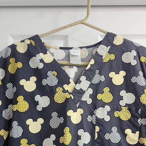 Disney Black and Yellow Mickey Mouse Scrub Top - Picture 3 of 8